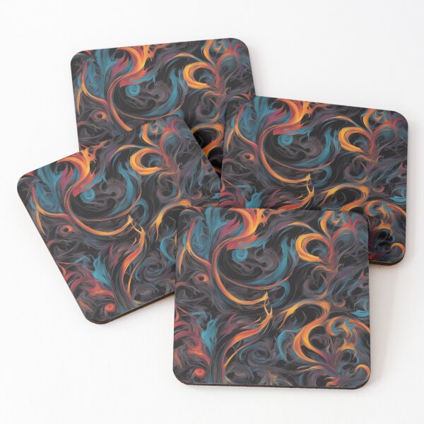 Item preview, Psychedelic Feathers, Abstract Expressionism, Digital Art designed and sold by Burn-Ego.