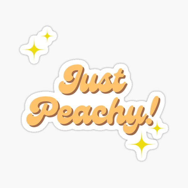 Let's Get Peachy - comic kawaii pink peach fitness Sticker