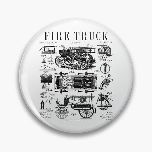 Artikelvorschau, Feuerwehrauto, Feuerwehrmann, Vintage-Patentdruck entworfen und verkauft von GrandeDuc.