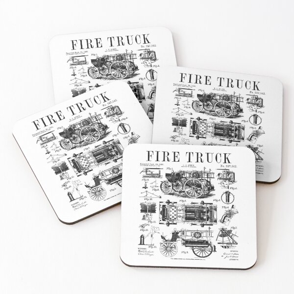 Artikelvorschau, Feuerwehrauto, Feuerwehrmann, Vintage-Patentdruck entworfen und verkauft von GrandeDuc.
