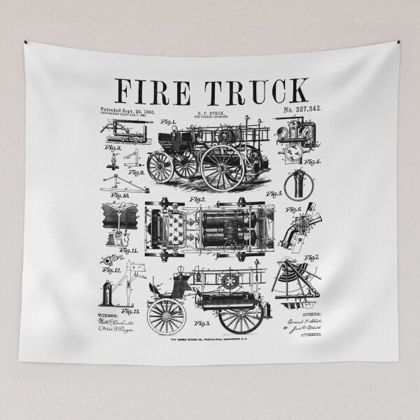 Artikelvorschau, Feuerwehrauto, Feuerwehrmann, Vintage-Patentdruck entworfen und verkauft von GrandeDuc.