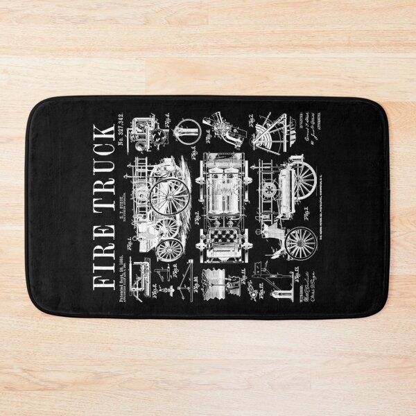 Item preview, Fire Truck Fire Department Firefighter Vintage Patent Print designed and sold by GrandeDuc.