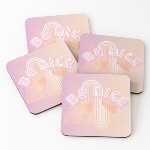 Item preview, Be Nice Quote Peach Fuzz Rainbow And Tropical Leaves designed and sold by IZiets.