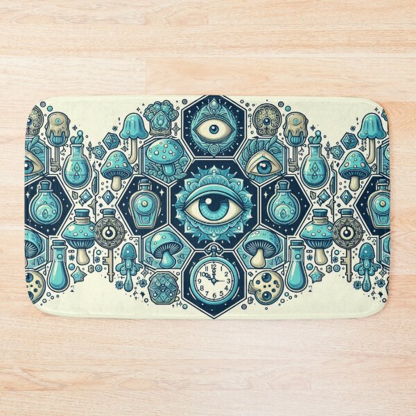 Item preview, Mystical Mushrooms clock magical Fungi designed and sold by CoffeeIsATrip.