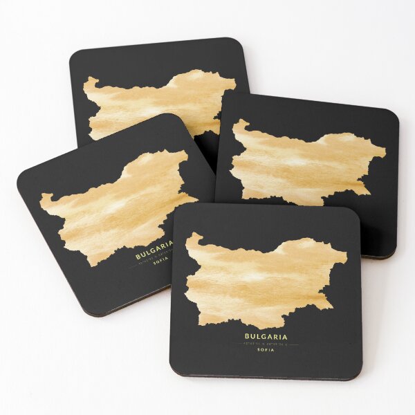 Item preview, Bulgaria map in gold color designed and sold by Jerhus.