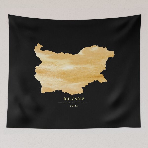 Item preview, Bulgaria map in gold color designed and sold by Jerhus.