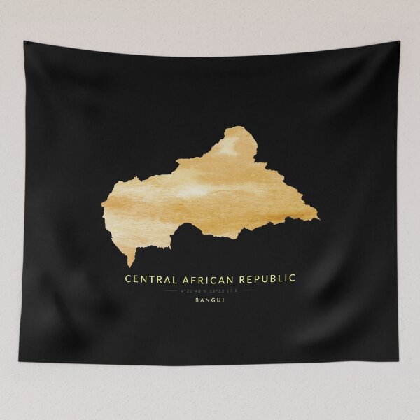 Item preview, Central African Republic map in gold color designed and sold by Jerhus.