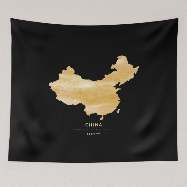 Item preview, China map in gold color designed and sold by Jerhus.