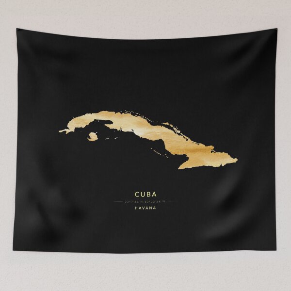 Item preview, Map of Cuba in gold color designed and sold by Jerhus.