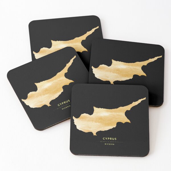 Item preview, Cyprus map in gold color designed and sold by Jerhus.