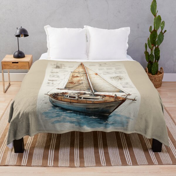 Item preview, Sailboat Vintage Blueprint designed and sold by Sketch-Shack.