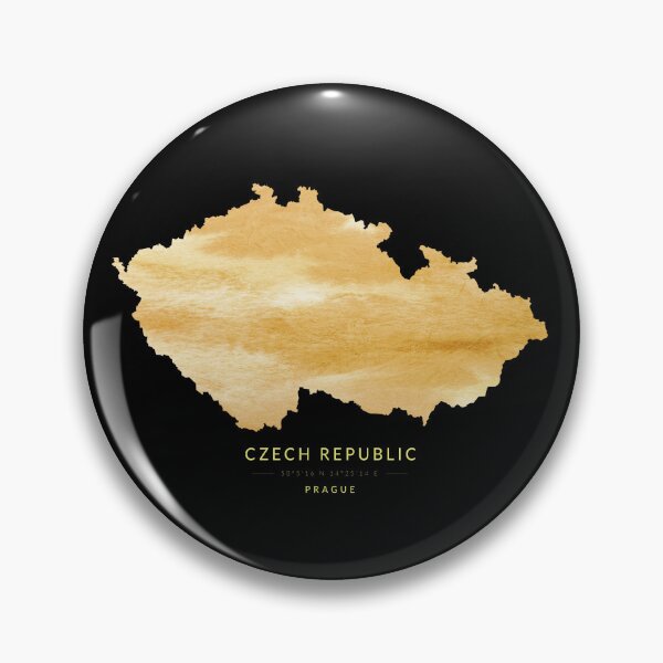 Item preview, Czech Republic map in gold color designed and sold by Jerhus.