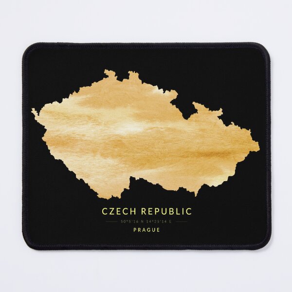 Item preview, Czech Republic map in gold color designed and sold by Jerhus.