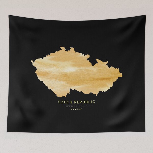 Item preview, Czech Republic map in gold color designed and sold by Jerhus.