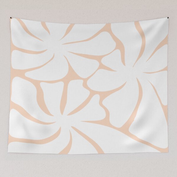 Item preview, Peach Fuzz Abstract Retro 60s 70s White Flower Graphic Design designed and sold by IZiets.