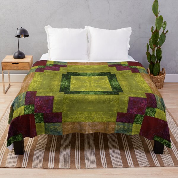 Artikelvorschau, Helles, abstraktes, samtstrukturiertes, mehrfarbiges, geometrisches Patchwork-Muster entworfen und verkauft von ArtistSunny.