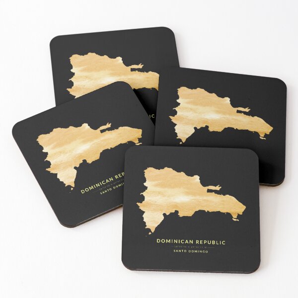 Item preview, Dominican Republic map in gold color designed and sold by Jerhus.