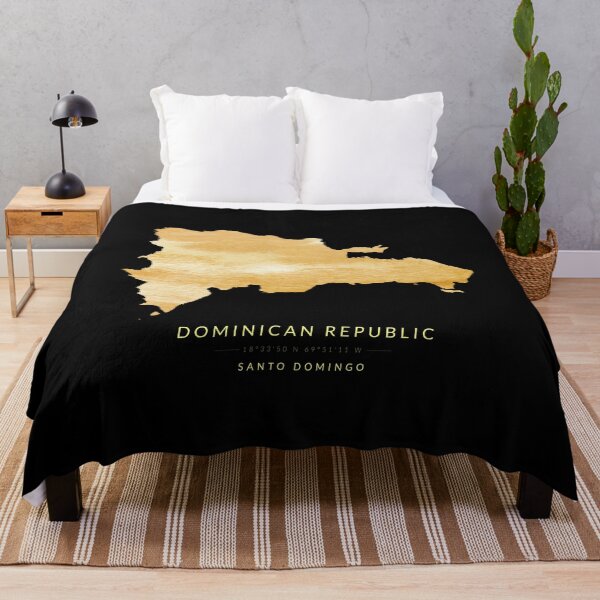 Item preview, Dominican Republic map in gold color designed and sold by Jerhus.