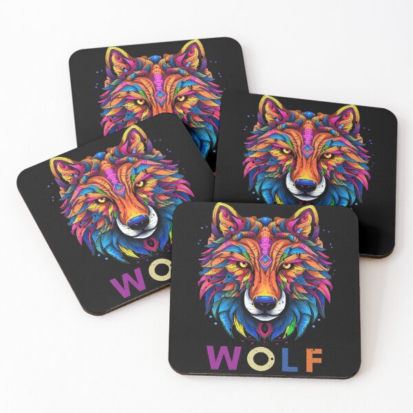 Item preview, Wild Colorful Wolf designed and sold by BAZART-CREATION.