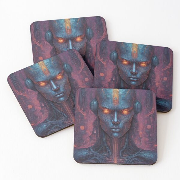 Item preview, Cybergod, Psychedelic Abstract Portrait, Digital Art designed and sold by Burn-Ego.