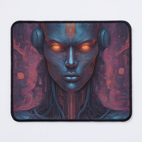 Item preview, Cybergod, Psychedelic Abstract Portrait, Digital Art designed and sold by Burn-Ego.