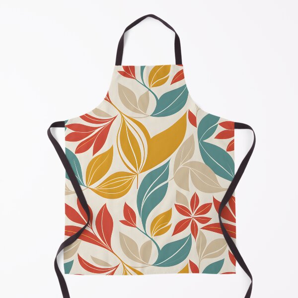 Item preview, Retro Mid Mod Abstract Botanical Red, Mustard, Cream designed and sold by Prints and Lifestyle.
