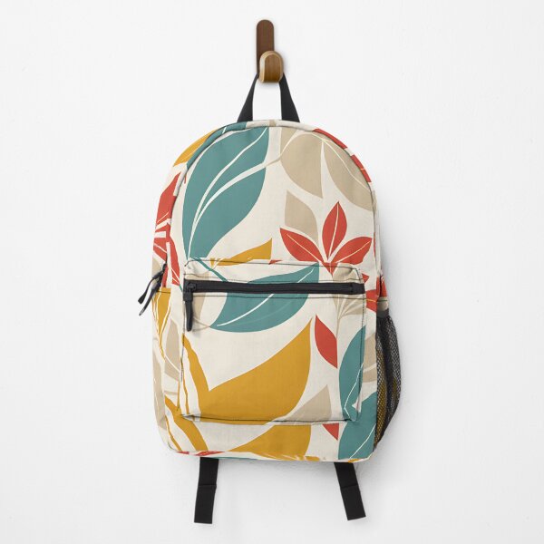 Item preview, Retro Mid Mod Abstract Botanical Red, Mustard, Cream designed and sold by Prints and Lifestyle.