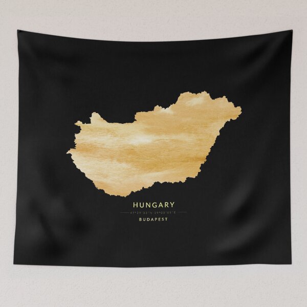 Item preview, Hungary map in gold color designed and sold by Jerhus.