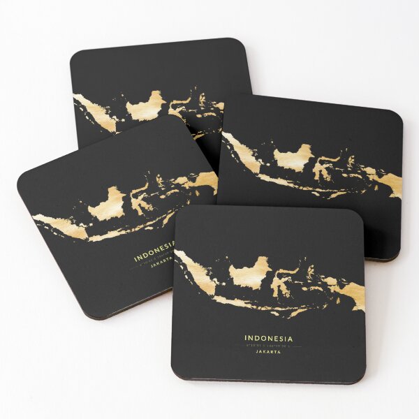 Item preview, Indonesia map in gold color designed and sold by Jerhus.