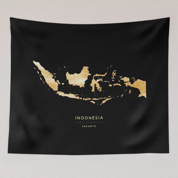 Item preview, Indonesia map in gold color designed and sold by Jerhus.