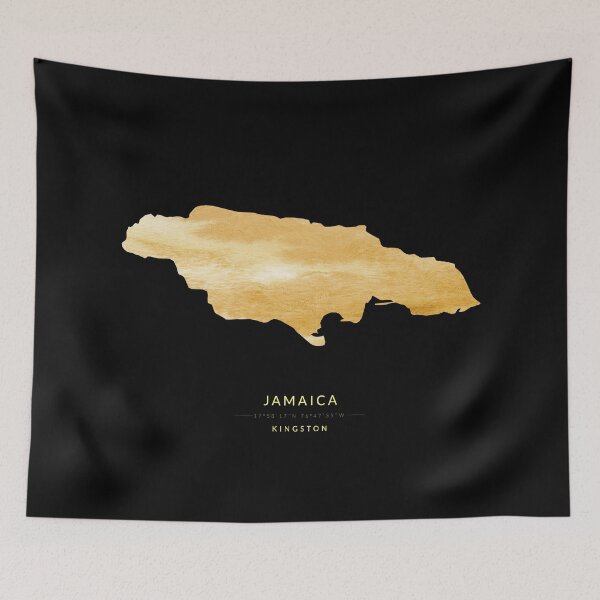 Item preview, Jamaica map in gold color designed and sold by Jerhus.