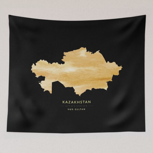 Item preview, Map of Kazakhstan in gold color designed and sold by Jerhus.