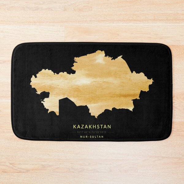 Item preview, Map of Kazakhstan in gold color designed and sold by Jerhus.