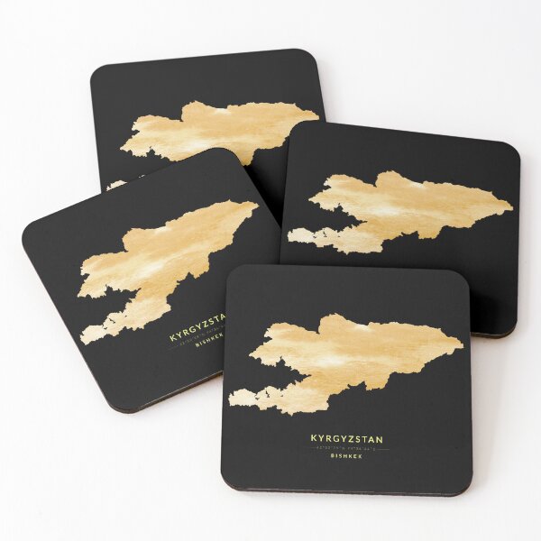 Item preview, Kyrgyzstan map in gold color designed and sold by Jerhus.