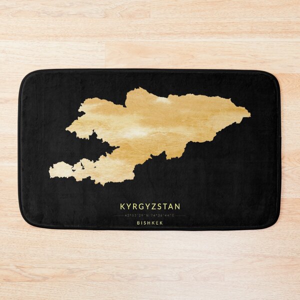 Item preview, Kyrgyzstan map in gold color designed and sold by Jerhus.