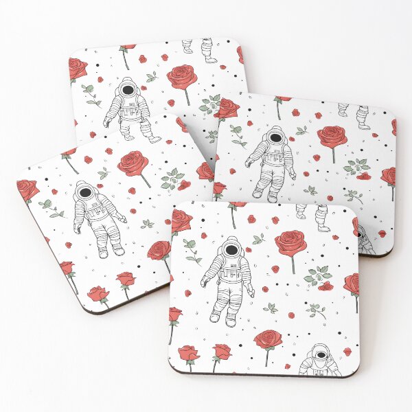 Item preview, Spaceman with red roses designed and sold by ooHalloo.