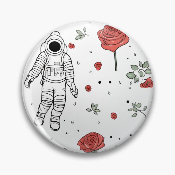 Item preview, Spaceman with red roses designed and sold by ooHalloo.