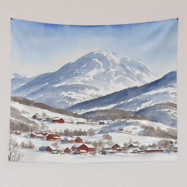 Item preview, Norwegian Winter Landscape designed and sold by Delemore Art.