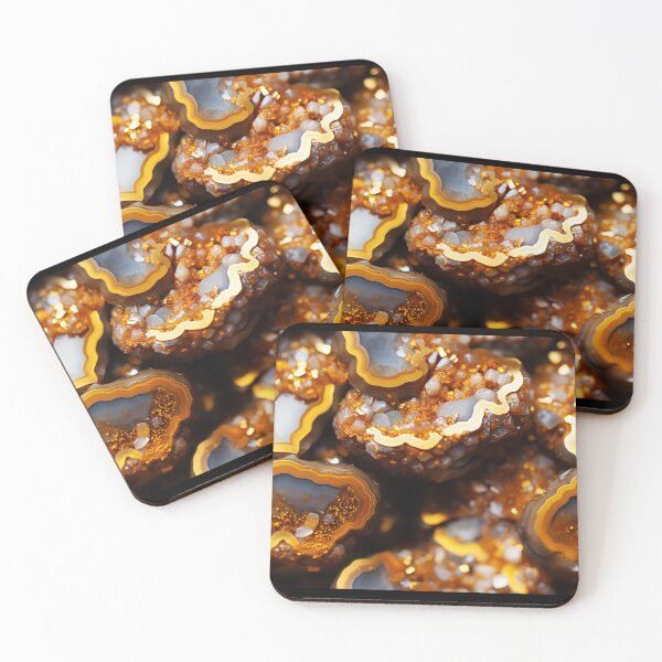 Item preview, Black and Gold Glitter Agate designed and sold by Winarrts.
