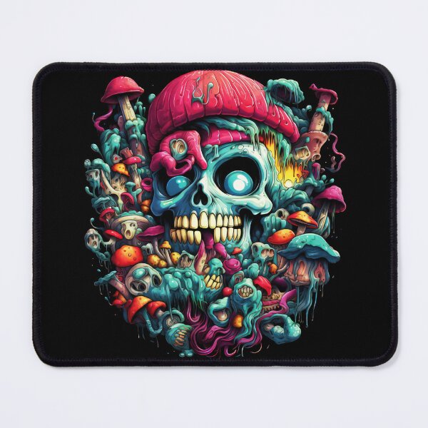 Item preview, Psychedelic Skull, Crazy Death, Symbol, Darkness, Danger, Transience, Fear, Macabre Art designed and sold by psytrancedesign.