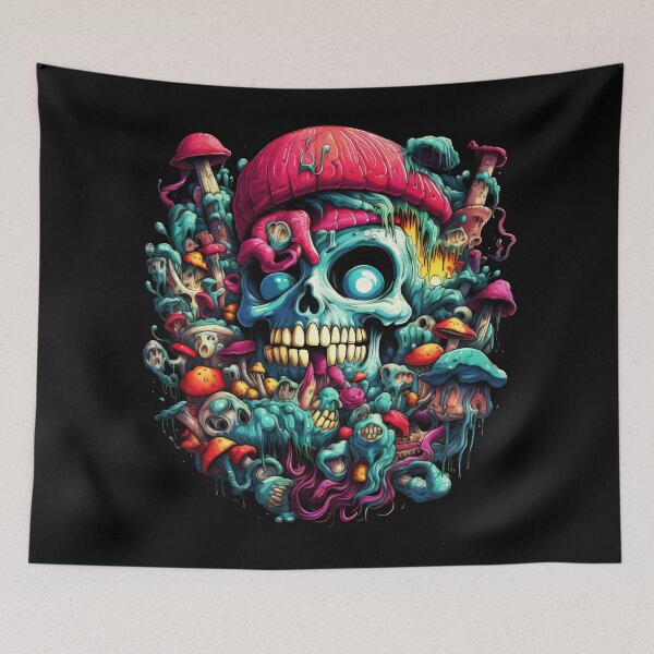Item preview, Calavera Psicodélica, Muerte, Símbolo, Oscuridad, Peligro, Transitoriedad, Miedo, Arte Macabro designed and sold by psytrancedesign.