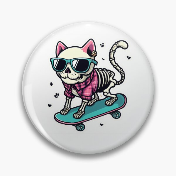 Item preview, Preppy skeleton cat skateboarding  designed and sold by Jam3x.