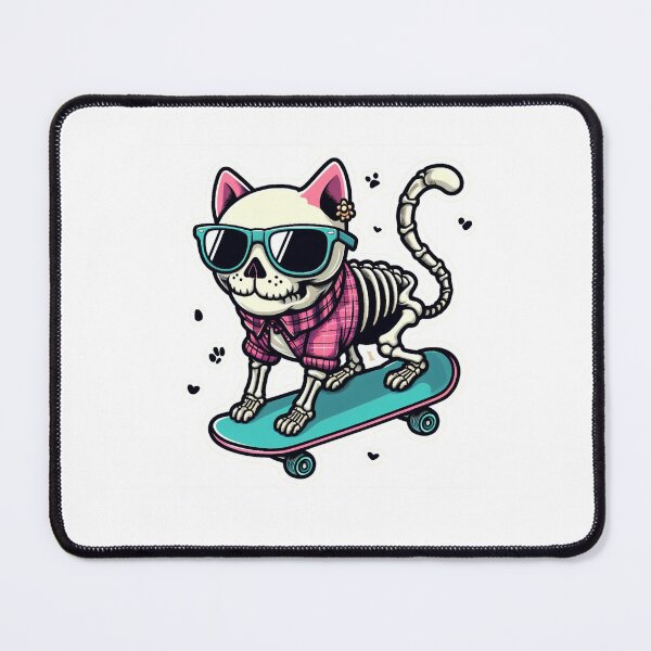 Item preview, Preppy skeleton cat skateboarding  designed and sold by Jam3x.