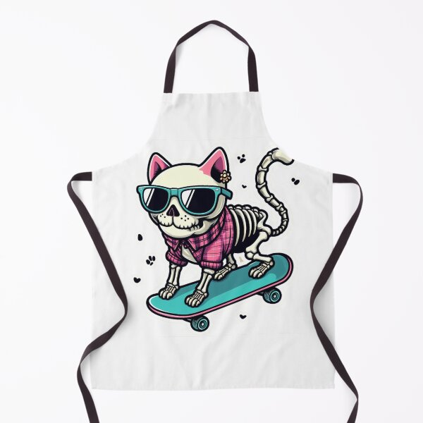 Item preview, Preppy skeleton cat skateboarding designed and sold by Jam3x.