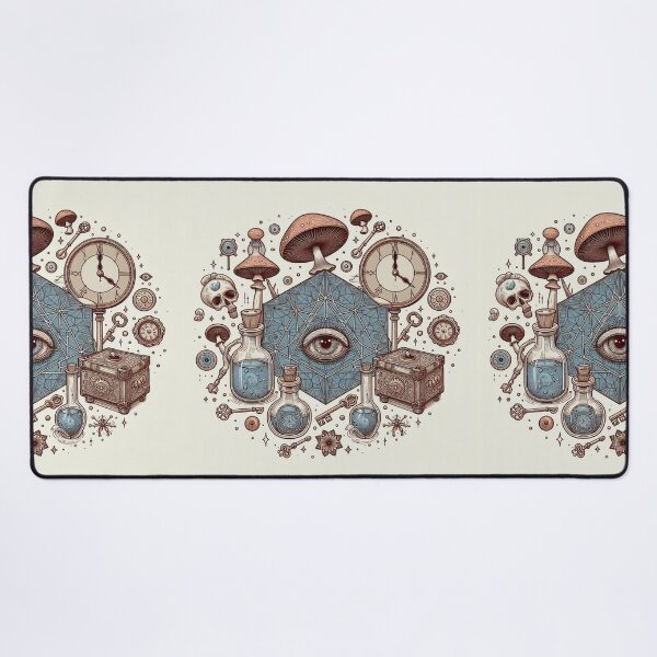 Item preview, Mystical Mushrooms clock potion magical Fungi designed and sold by CoffeeIsATrip.
