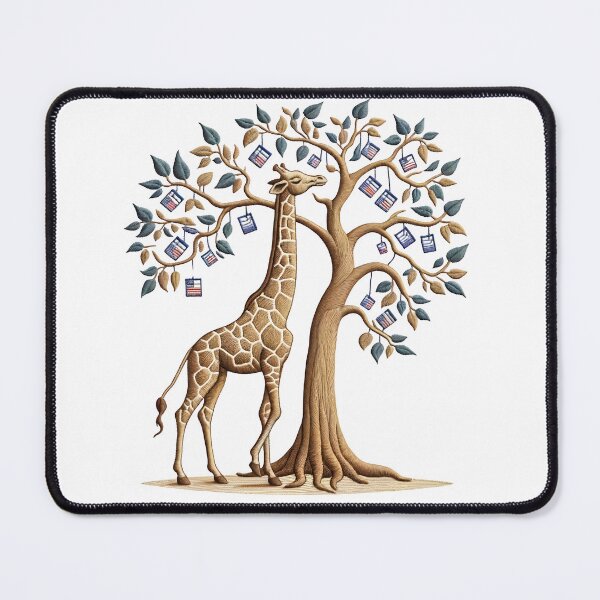 Item preview, Giraffe Reaching Ballots Patch Illustration designed and sold by #Adulting Central.