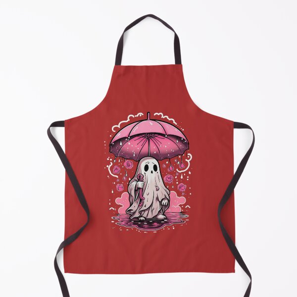 Item preview,  Cute ghost holding pink umbrella in a rainstorm designed and sold by Fatkid11.