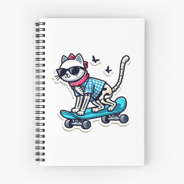 Item preview, Preppy skeleton cat skateboarding  designed and sold by Jam3x.