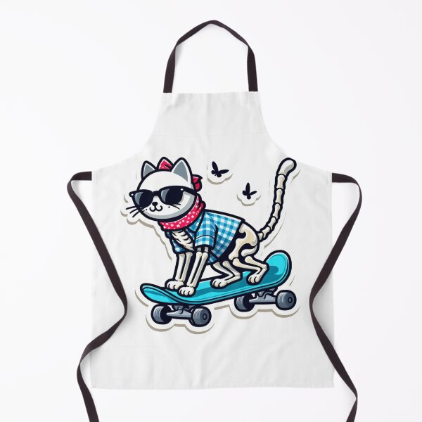 Item preview, Preppy skeleton cat skateboarding designed and sold by Jam3x.