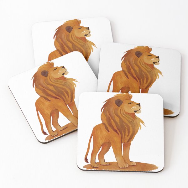 Item preview, Art painting of a fierce standing lion as a symbol of power. strength and protection no background designed and sold by 9blueart.